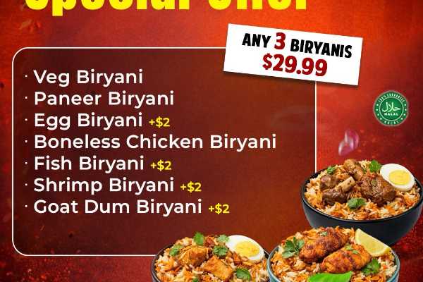 Any 3 Biryanis